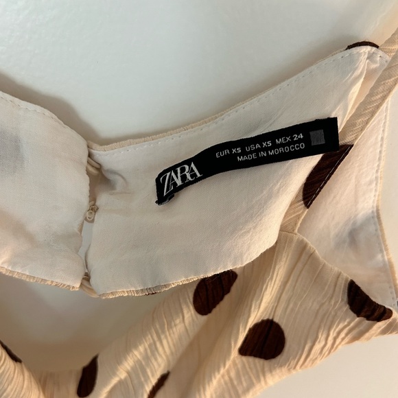 Zara Midi Brown Polkadot Cut-Out Dress! - Picture 5 of 5